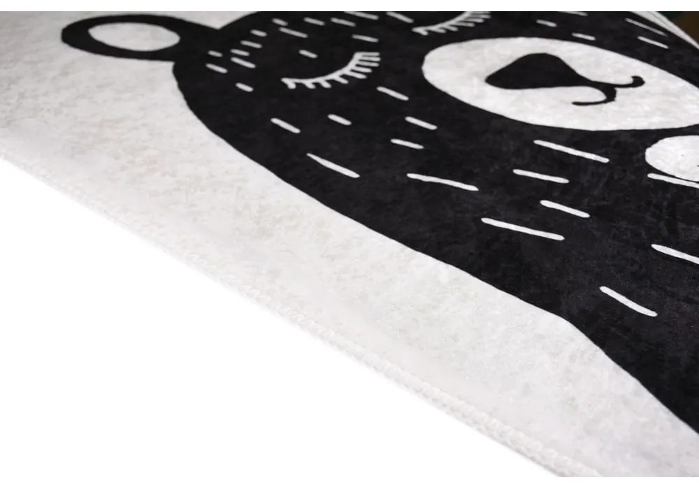 Covor pentru copii alb-negru lavabil 80x120 cm Bear Family v2 – Vitaus
