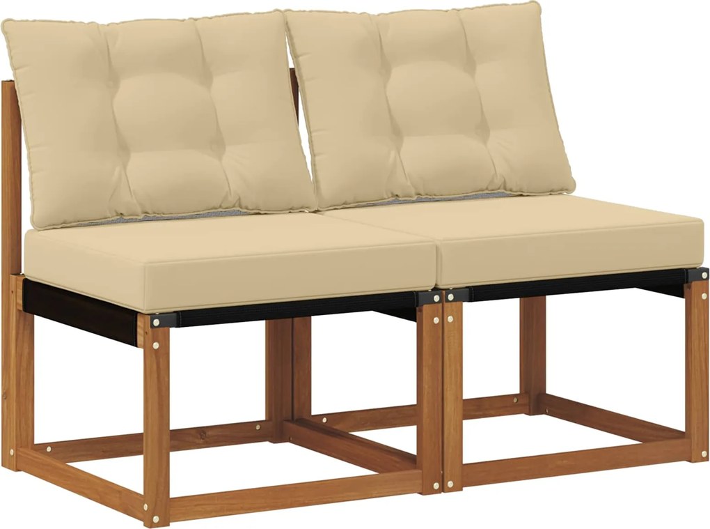 vidaXL 2 Bucată Canapea centrală pentru exterior