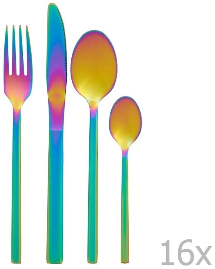 Set 16 tacâmuri cu efect de curcubeu Premier Housewares Rainbow
