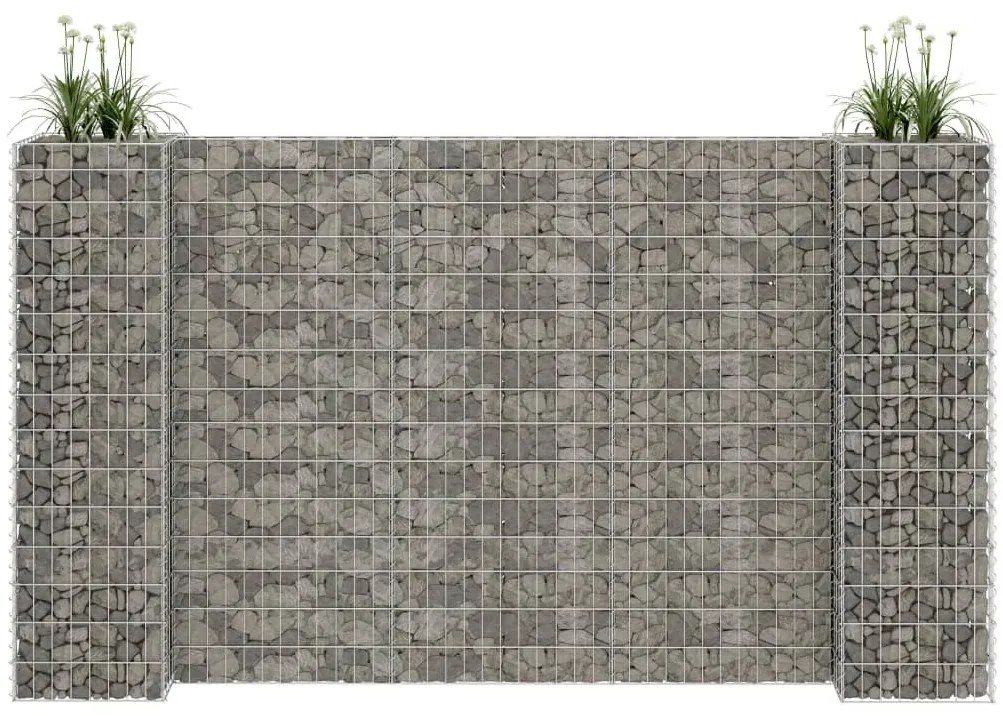 vidaXL Jardinieră gabion în formă de H, sârmă oțel, 260 x 40 x 150 cm