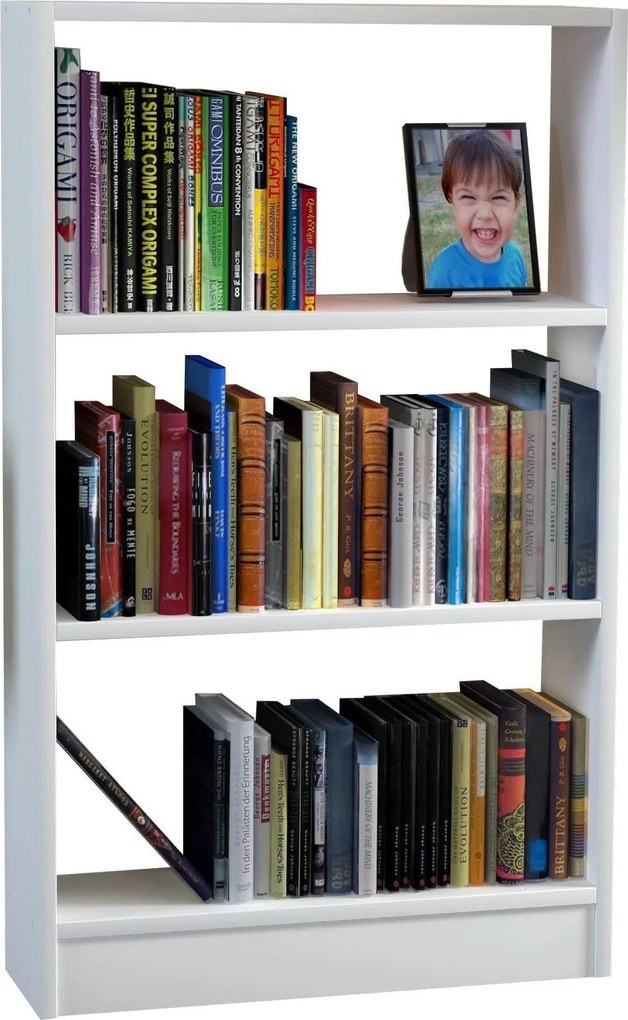 Biblioteca CELLA, alb, PAL melaminat, 60x20x100 cm