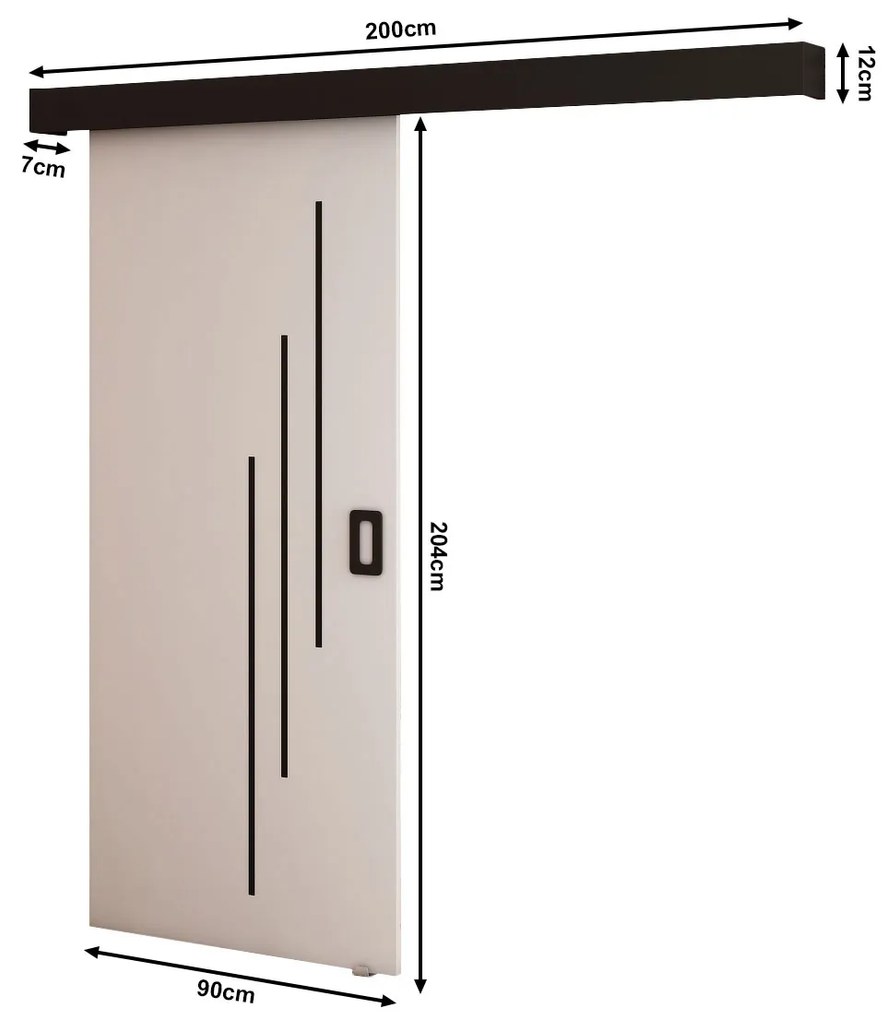 Zondo Uși culisante Bethany V (alb mat + negru mat). 1043495