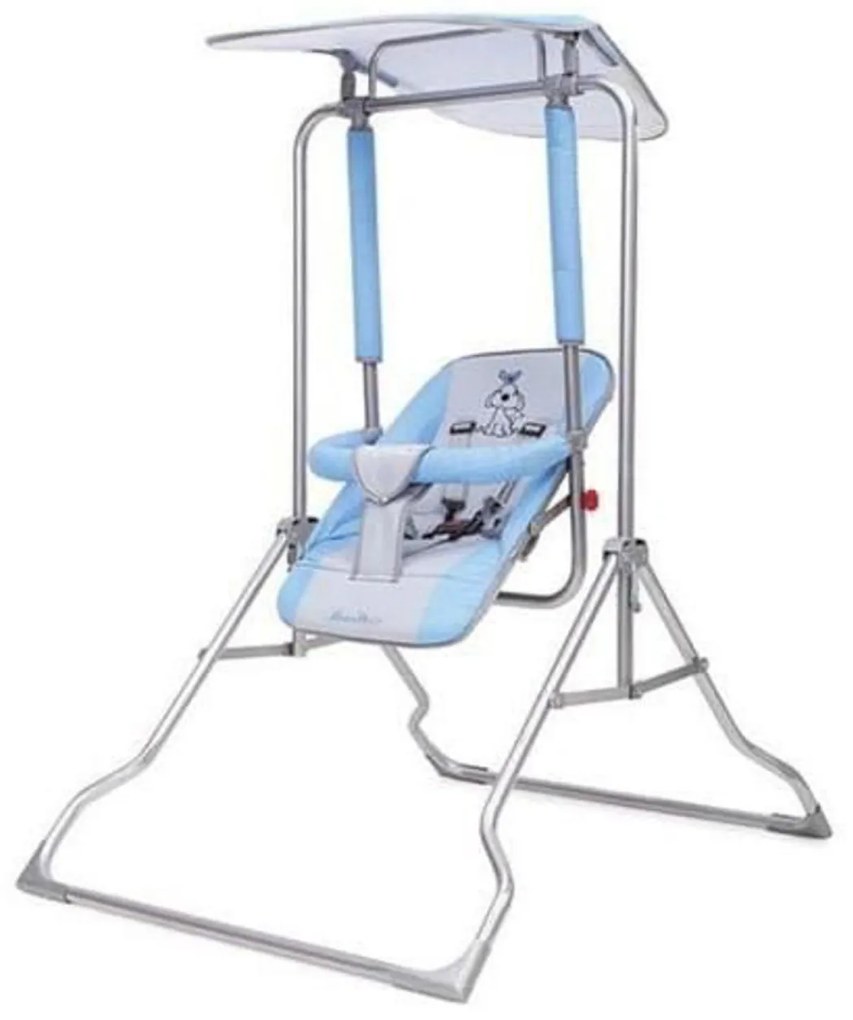 Leagan copii si bebelusi pentru interior si exterior Novokids™ Garden Swing, cadru metalic, 0+ ani, sezut reglabil in 3 trepte, pozitie somn, centura