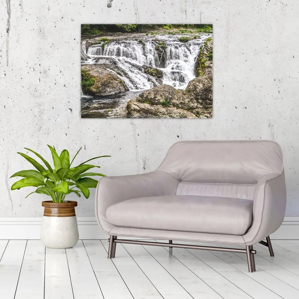 Tablou pe sticlă - Cascade (70x50 cm)