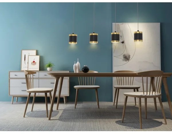 Wofi 7003-404 - Lustră LED reglabilă pe cablu TOULOUSE 4xLED/8,5W/230V negru/auriu