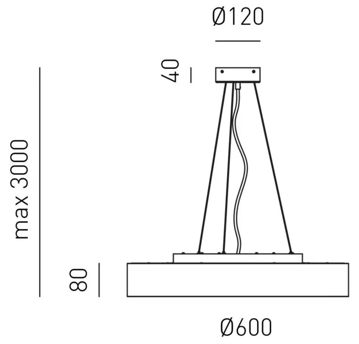 Lustra suspendata LED AVA 60cm, alb sau negru