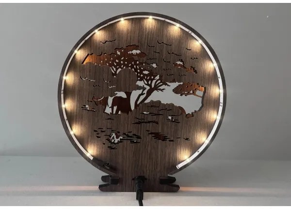 Lampă decorativă de masă LED dimabilă Li-Go 23610/DUB2 - LED 12W/230V, 20x22 cm, stejar