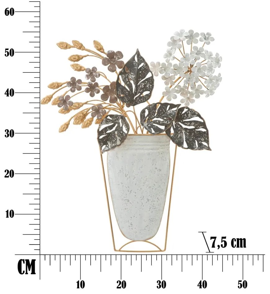 Decorațiune de perete din metal 45,5x53 cm Floral – Mauro Ferretti