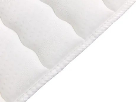 Pat matrimonial 140 cm Moritena (crem) (cu somieră și saltea). 1104178