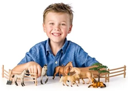 Set de cai cu accesorii Faunica