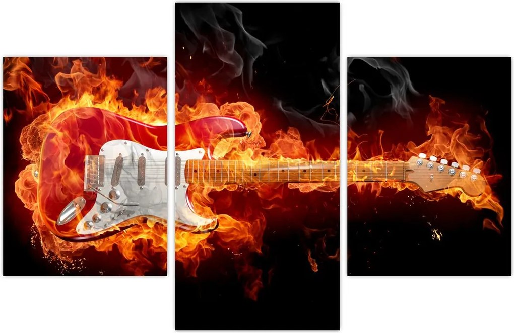 Tablou - Gtara în flăcări (90x60 cm)