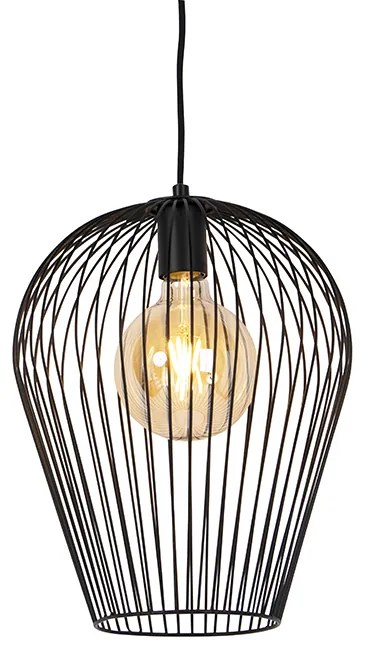 Lampă suspendată de design neagră - Wire Ario