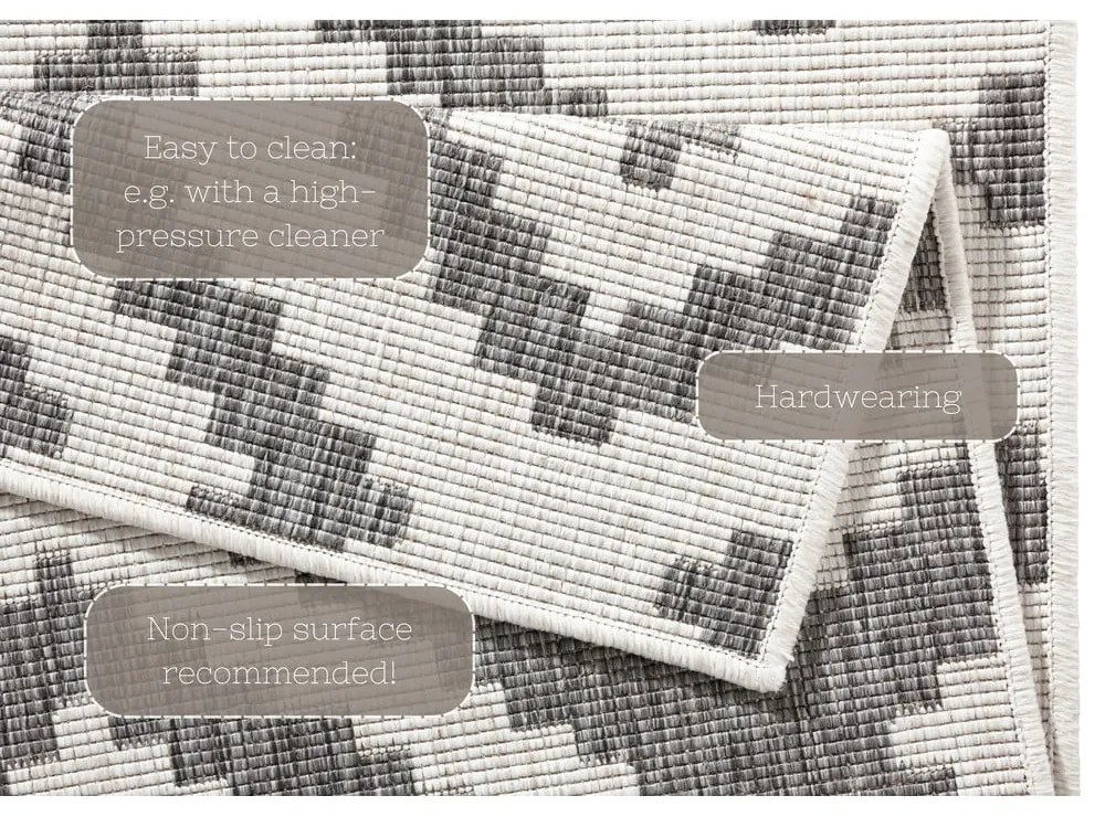 Covor pentru exterior NORTHRUGS Malta, 80 x 250 cm, gri