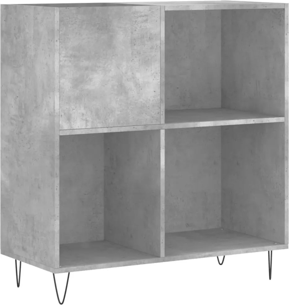 vidaXL Dulap pentru discuri gri beton 84,5x38x89 cm lemn compozit