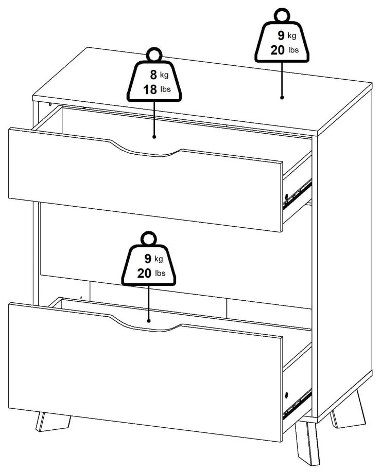 Comodă albă-în culoare naturală cu aspect de lemn de stejar 79x92x40 cm Ikast – Tvilum
