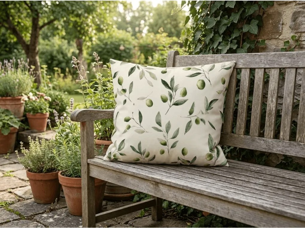 Fata de perna din policoton OLIVE POLY 45x45 cm, verde