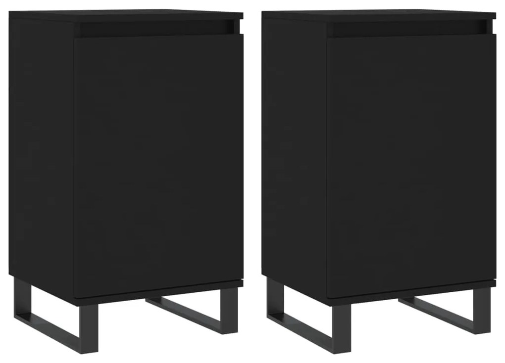 vidaXL Dulapuri, 2 buc., negru, 40x35x70 cm, lemn prelucrat