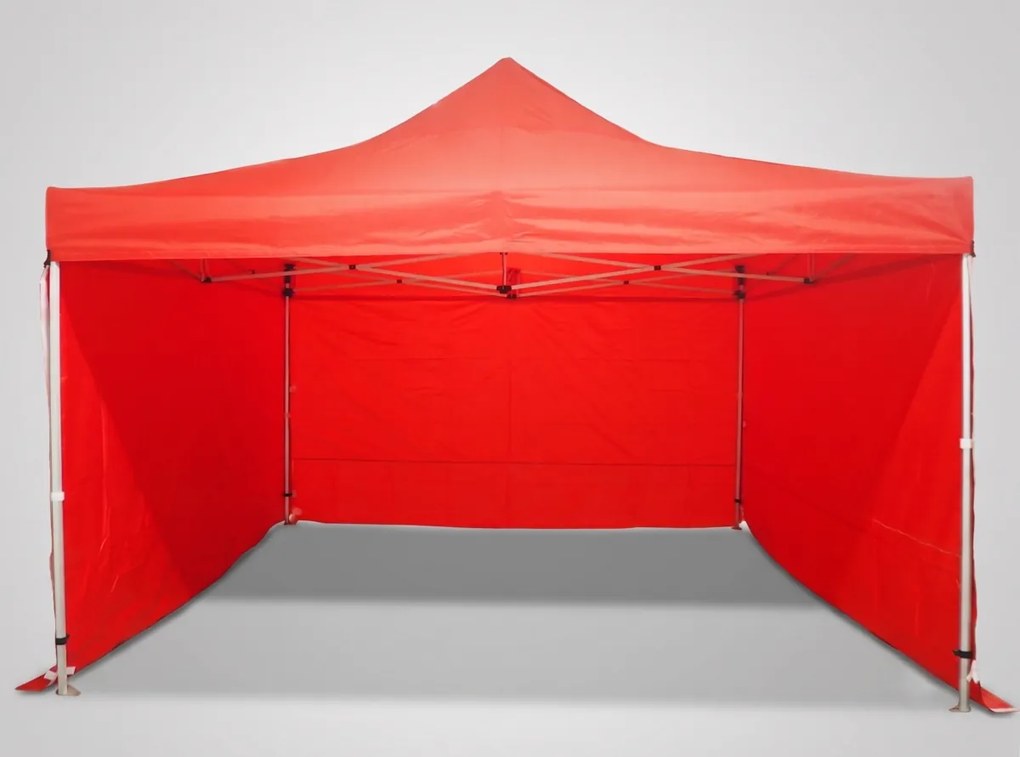Cort pliabil 4×4 m – hexagonal din aluminiu, Roșu