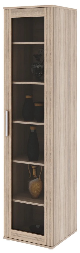 Vitrina cu rafturi, pal melaminat, stejar sonoma, DUNAJ Tip4