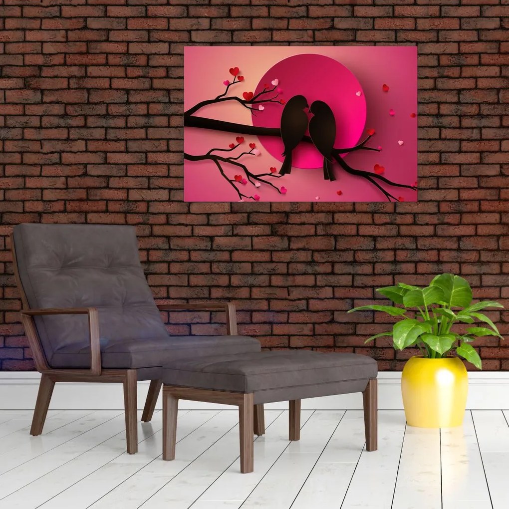 Tablou - Păsări îndrăgostite (90x60 cm)