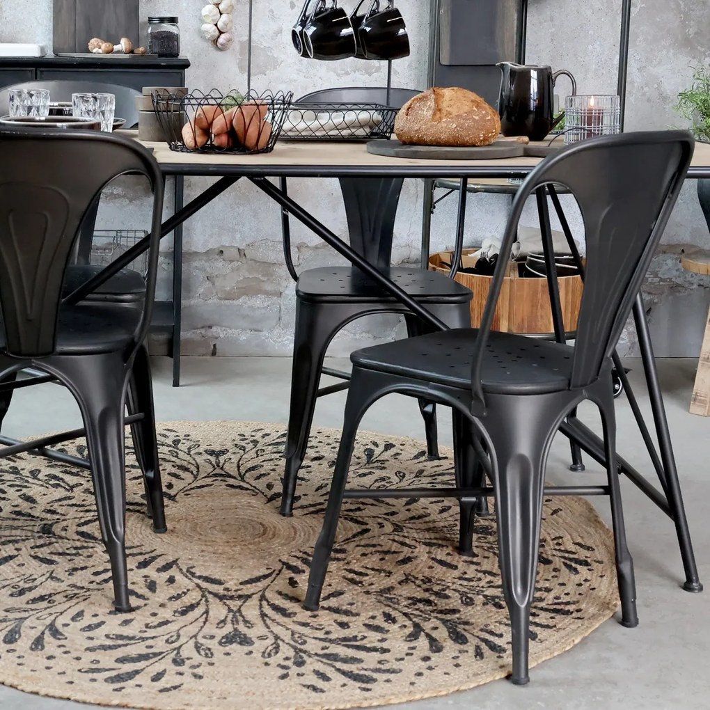 Scaun dining negru din fier Factory