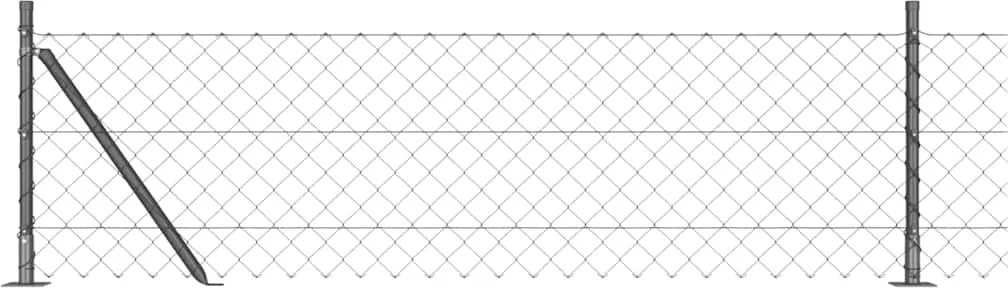 vidaXL Stâlp de gard. Gri 10 x 0,6 m (mesh de 60 x 60 mm) Oțel și PVC