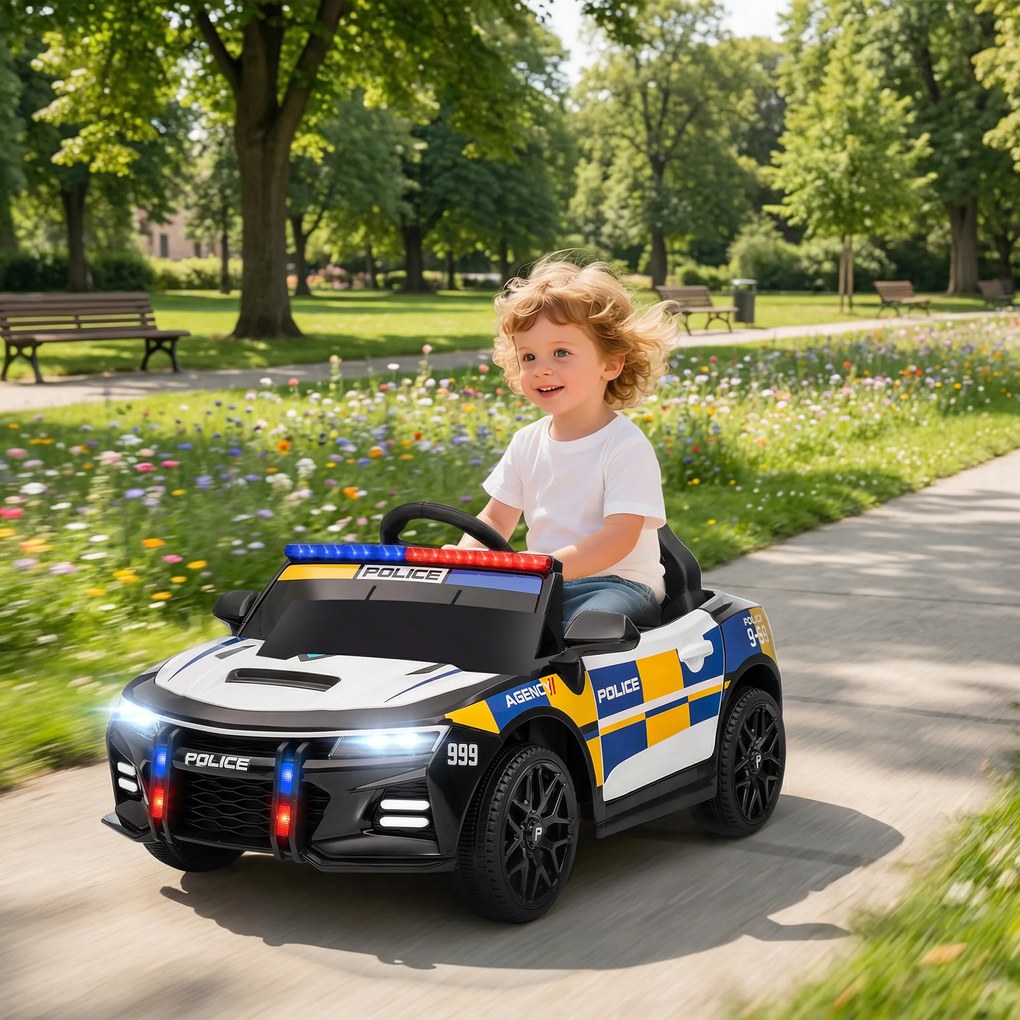 AIYAPLAY Mașină Electrică pentru Copii de Poliție cu Telecomandă și Muzică | Aosom Romania