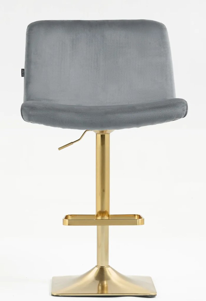 HR150KW Scaun Grafit din Catifea cu Bază Aurie