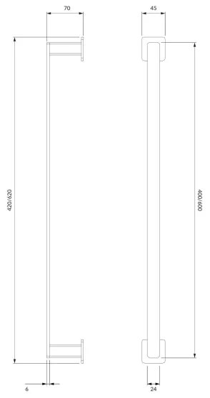 Suport de perete pentru prosoape OMNIRES NL80214CR NELSON 42 cm crom lucios