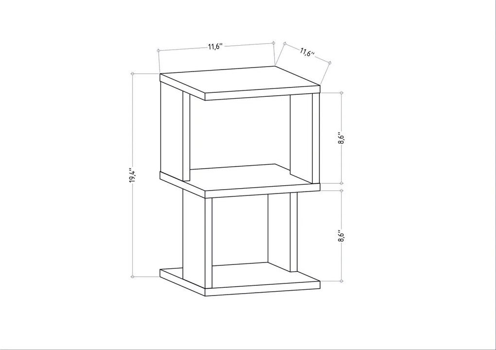 Noptiera Carter Antracit 29.6x29.6x49.4 cm