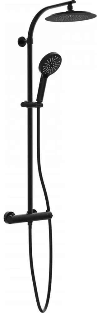 Schütte 60076 - Set de duș cu baterie termostatică MADURA FRESH, negru