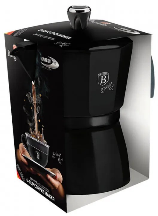 Espressor cafea pentru aragaz (Cafetiera) 3 cesti Metallic Line Carbon Pro Edition BerlingerHaus BH 7214