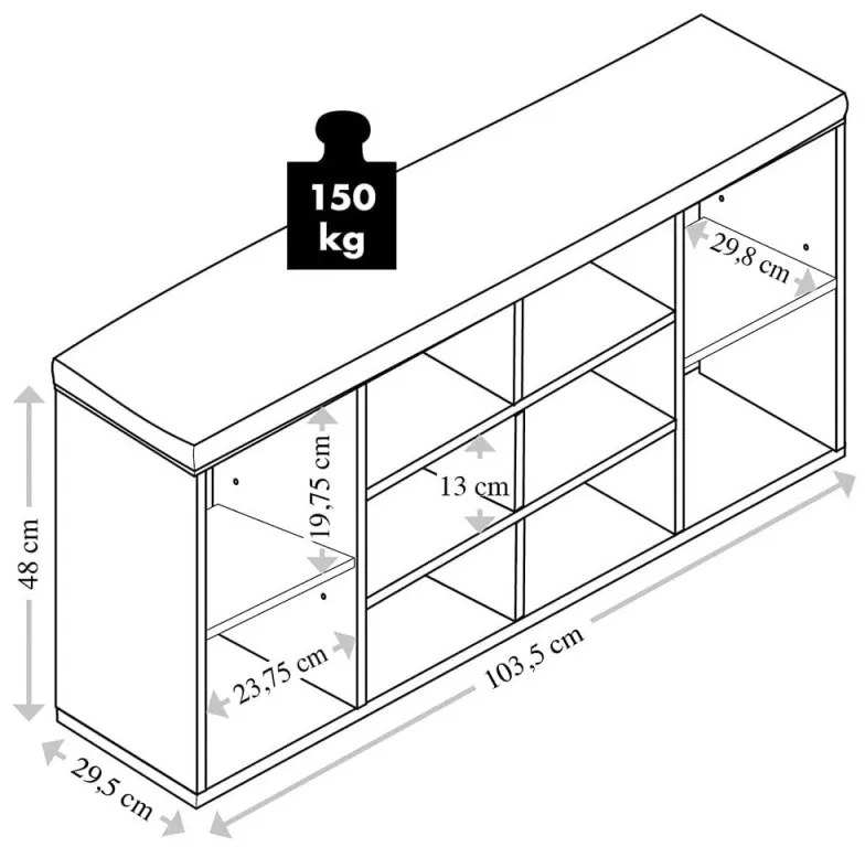 Pantofar Kesper 15920, 10 compartimente, Sezut moale, Maro