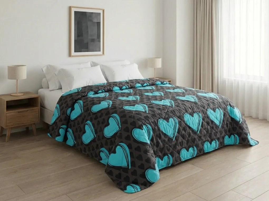 Cuvertura de pat KASUGA, turcoaz Dimensiune: 170 x 210 cm