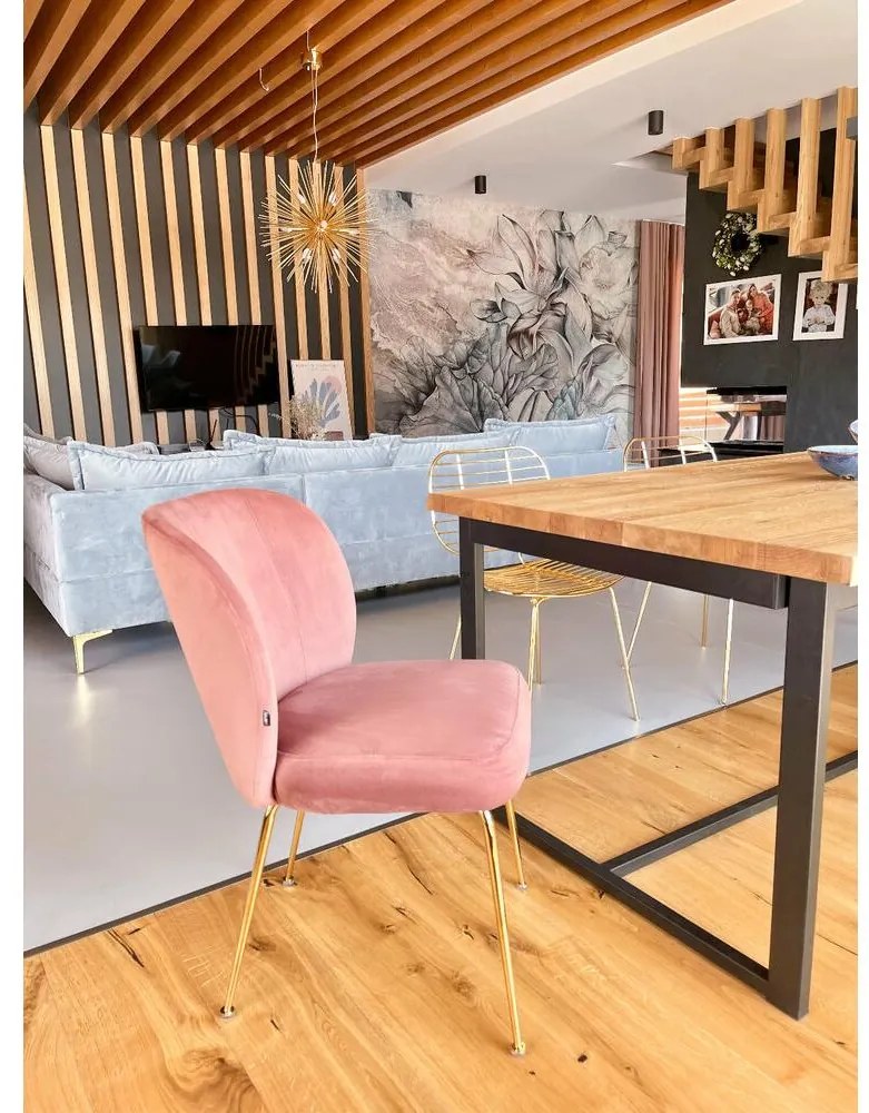 Scaun sufragerie Allia (roz + auriu). 1098707