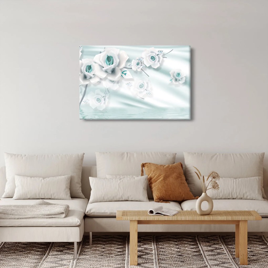 Tablou - Flori de trandafir turcoaz (90x60 cm)