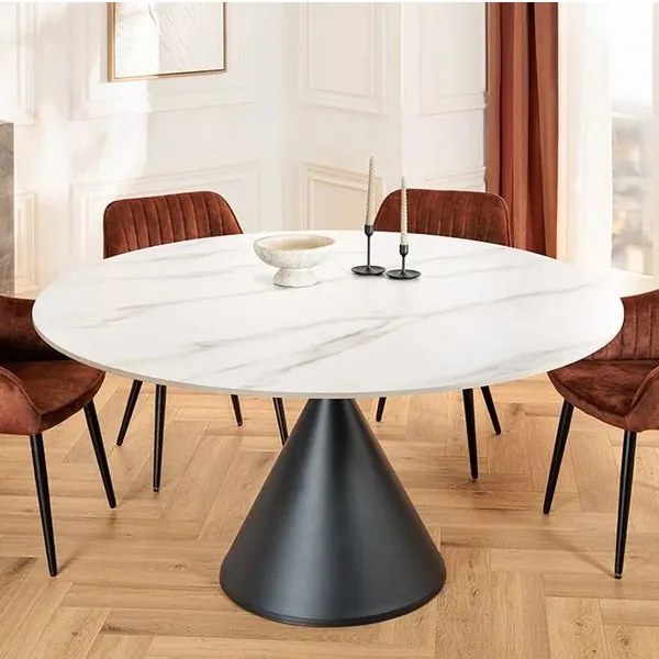 Masa rotunda SIGNATURE 135cm ceramica alba