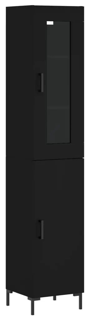 3199170 vidaXL Dulap înalt, negru, 34,5x34x180 cm, lemn prelucrat