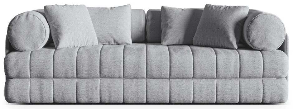 Canapea gri deschis extensibilă cu tapițerie din țesătură bouclé 206 cm Kemi – Cosmopolitan Design