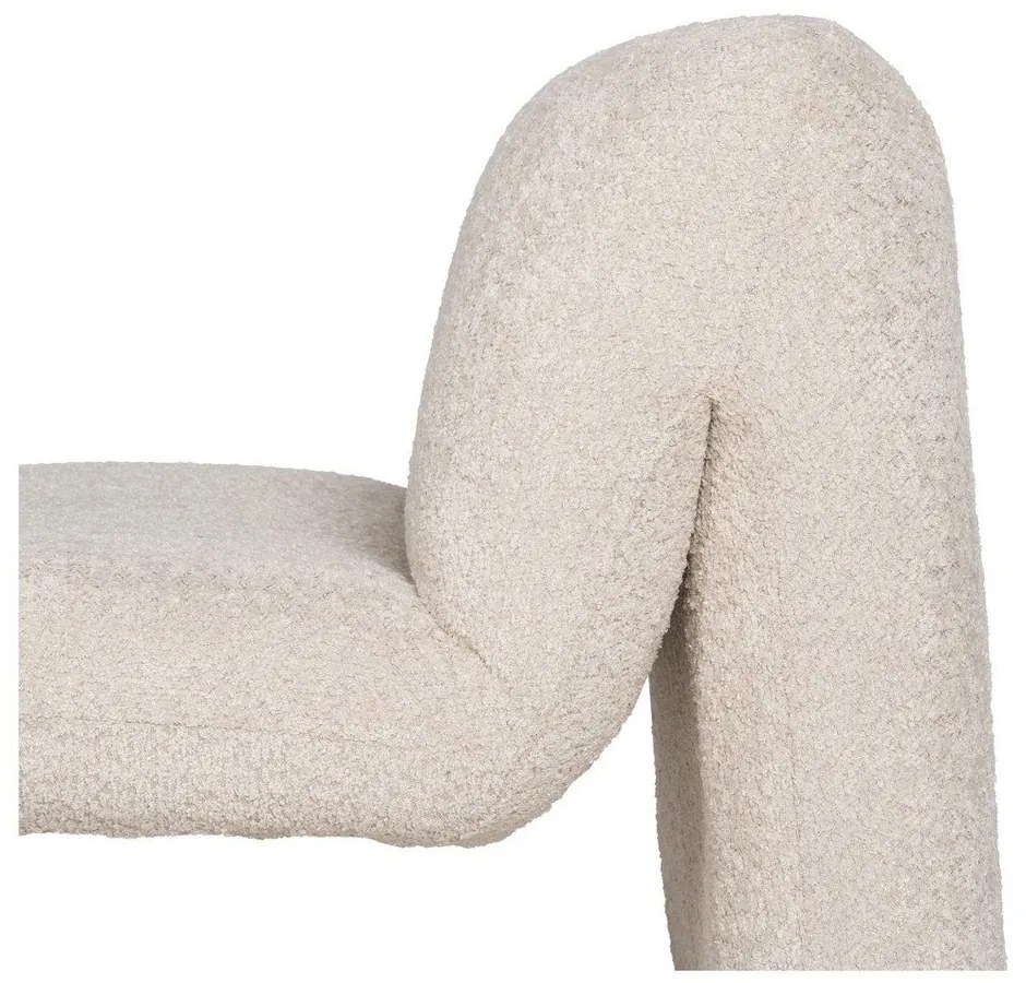 Fotoliu bej cu tapițerie din țesătură bouclé – Ixia