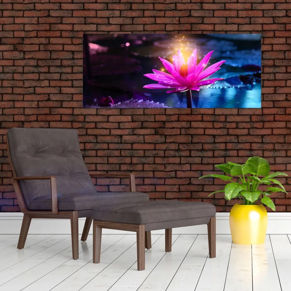 Tablou cu lotus pe apă (120x50 cm)