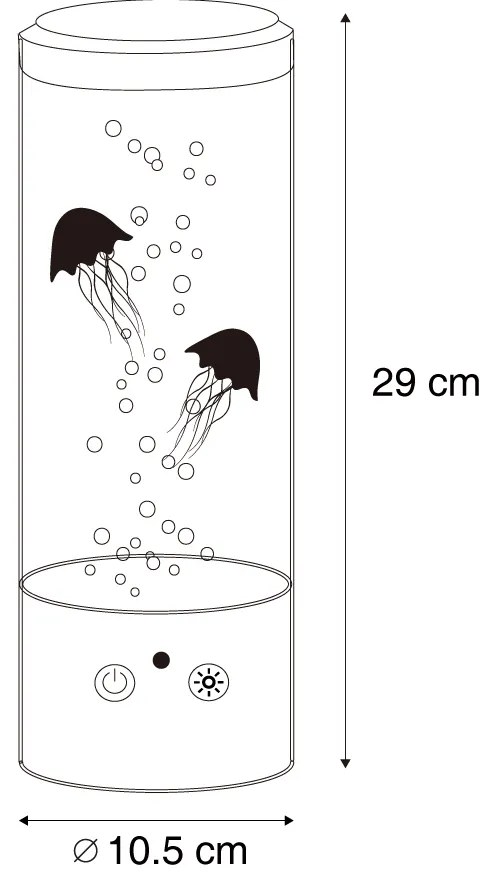 Tub cu bule negru 30cm incl. LED RGB - Dweller