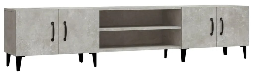 816268 vidaXL Comodă TV, gri beton, 180x31,5x40 cm, lemn prelucrat