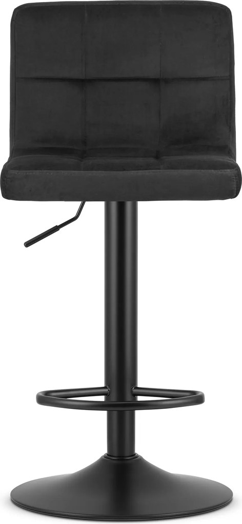 OFERTA Scaun de bar negru PROT VELVET cu picior negru Calitatea II