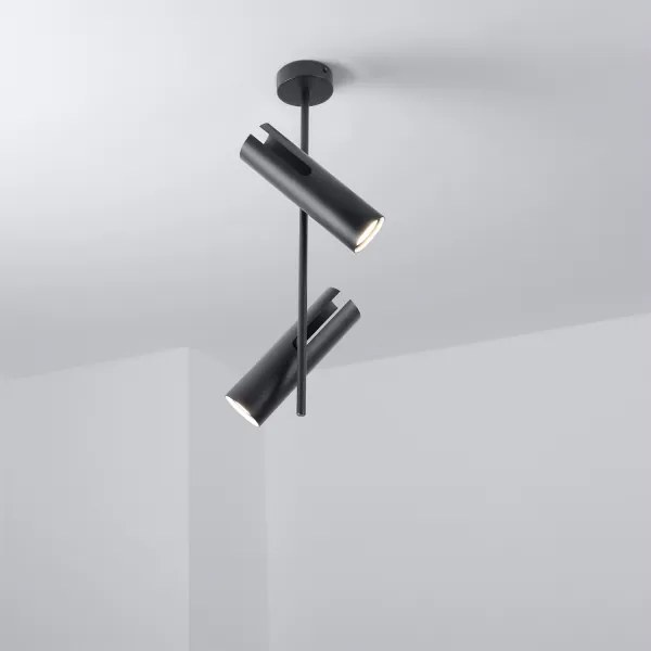 Brilagi - Lustră LED RGBW reglabilă pe tijă BRANCH 2xGU10/6,5W/230V neagră