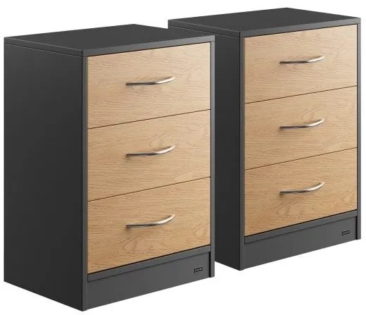 Deuba Set 2 noptiere Eloise 54x39x28 cm - lemn/gri