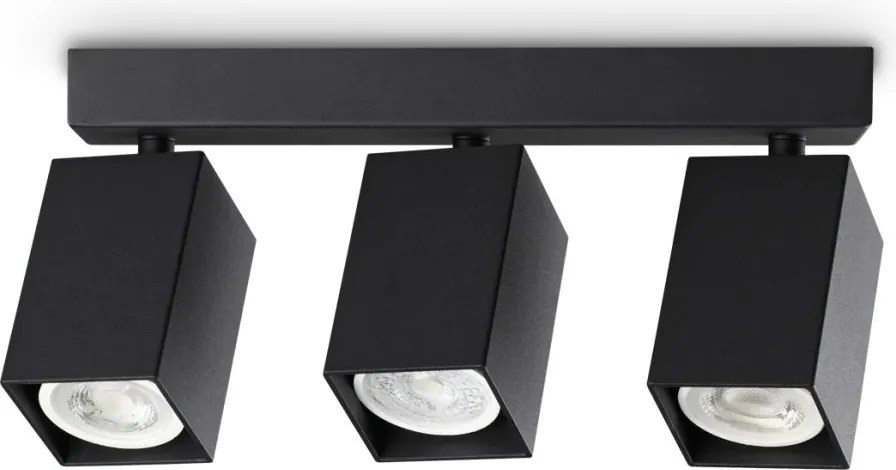Plafoniera DYNAMITE PL3 LINEAR SQUARE NERO