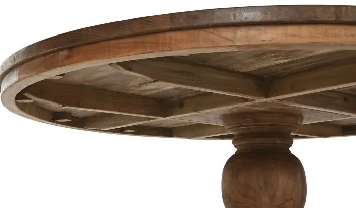 Masa dining, rotunda, din lemn de tec reciclat, Sorel