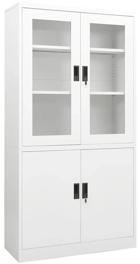 vidaXL Dulap de birou, alb, 90x40x180 cm, oțel