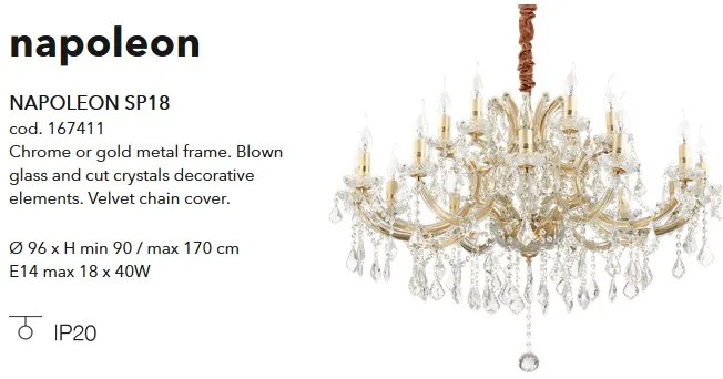 Candelabru design elegant NAPOLEON SP18 auriu 167411